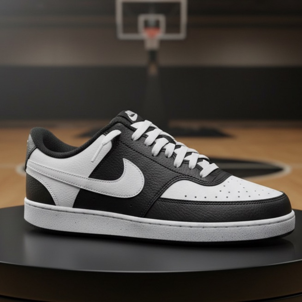 Nike Court Vision Low Men's 10.5 Black and White Sneakers